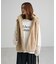 袖レースドッキング長袖ロゴTシャツ