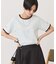 ランダムロゴ刺繍リンガーTシャツ
