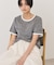 ランダムロゴ刺繍リンガーTシャツ