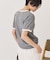 ランダムロゴ刺繍リンガーTシャツ