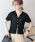 襟付きスキッパー半袖ニットポロ