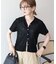 襟付きスキッパー半袖ニットポロ
