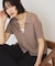 襟付きスキッパー半袖ニットポロ