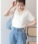 襟付きスキッパー半袖ニットポロ