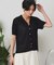 襟付きスキッパー半袖ニットポロ