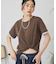 配色レイヤード風シアーTシャツ