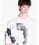 【A|X アルマーニ エクスチェンジ】フラワープリント コンフォートフィット 半袖クルーネックTシャツ