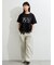 【接触冷感】裾レースロゴTシャツ