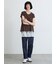 フロッキープリントフレンチスリーブTシャツ