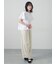 綿麻裾切替パンツ