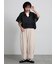 綿麻裾切替パンツ