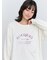 レース付きロゴプリントロングTシャツ