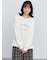 レース付きロゴプリントロングTシャツ