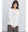 レース付きロゴプリントロングTシャツ