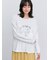 レース付きロゴプリントロングTシャツ