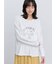 レース付きロゴプリントロングTシャツ