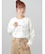 レース付きロゴプリントロングTシャツ