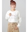 レース付きロゴプリントロングTシャツ
