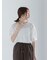 メッシュレースボリュームスリーブブラウス