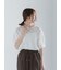 メッシュレースボリュームスリーブブラウス