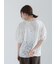 メッシュレースボリュームスリーブブラウス