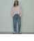 サスペンダー付きストレートデニムパンツ