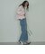 サスペンダー付きストレートデニムパンツ
