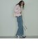 サスペンダー付きストレートデニムパンツ