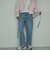 サスペンダー付きストレートデニムパンツ