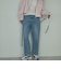 サスペンダー付きストレートデニムパンツ