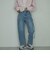 サスペンダー付きストレートデニムパンツ