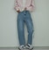 サスペンダー付きストレートデニムパンツ