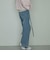 サスペンダー付きストレートデニムパンツ