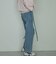 サスペンダー付きストレートデニムパンツ