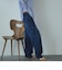 サスペンダー付きストレートデニムパンツ