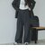 ストライプ３タックワイドパンツ