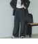 ストライプ３タックワイドパンツ