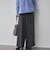 ベルト付きタックワイドパンツ
