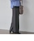 ベルト付きタックワイドパンツ
