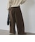 ベルト付きタックワイドパンツ