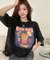 ビッグシルエット ジャンキープリント ピグメント 半袖 Tシャツ 古着風 フライドポテト カレッジロゴ