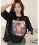 ビッグシルエット ジャンキープリント ピグメント 半袖 Tシャツ 古着風 フライドポテト カレッジロゴ