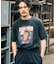 ビッグシルエット ジャンキープリント ピグメント 半袖 Tシャツ 古着風 フライドポテト カレッジロゴ