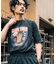 ビッグシルエット ジャンキープリント ピグメント 半袖 Tシャツ 古着風 フライドポテト カレッジロゴ