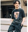 ビッグシルエット ジャンキープリント ピグメント 半袖 Tシャツ 古着風 フライドポテト カレッジロゴ