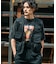 ビッグシルエット ジャンキープリント ピグメント 半袖 Tシャツ 古着風 フライドポテト カレッジロゴ
