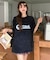 ビッグシルエット ジャンキープリント ピグメント 半袖 Tシャツ 古着風 フライドポテト カレッジロゴ