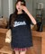 ビッグシルエット ジャンキープリント ピグメント 半袖 Tシャツ 古着風 フライドポテト カレッジロゴ