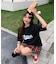 ビッグシルエット ジャンキープリント ピグメント 半袖 Tシャツ 古着風 フライドポテト カレッジロゴ