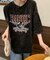 ビッグシルエット ジャンキープリント ピグメント 半袖 Tシャツ 古着風 フライドポテト カレッジロゴ